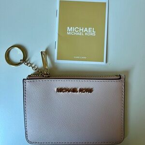 Michael Kors Jet set Card Holder in blush pink